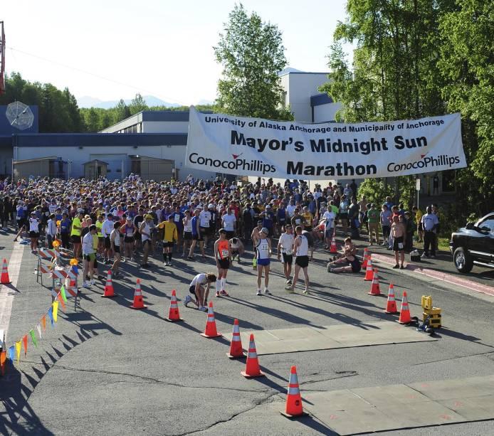 Races and Places: Mayor's Midnight Sun Marathon and Half Marathon,  Anchorage, Alaska